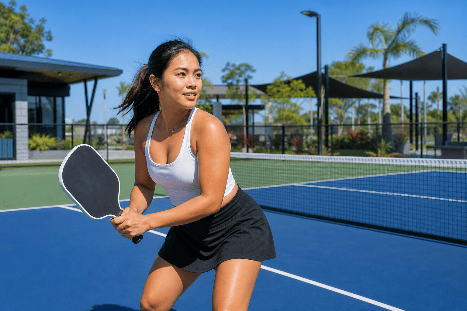 Pickleball player at a partner venue
