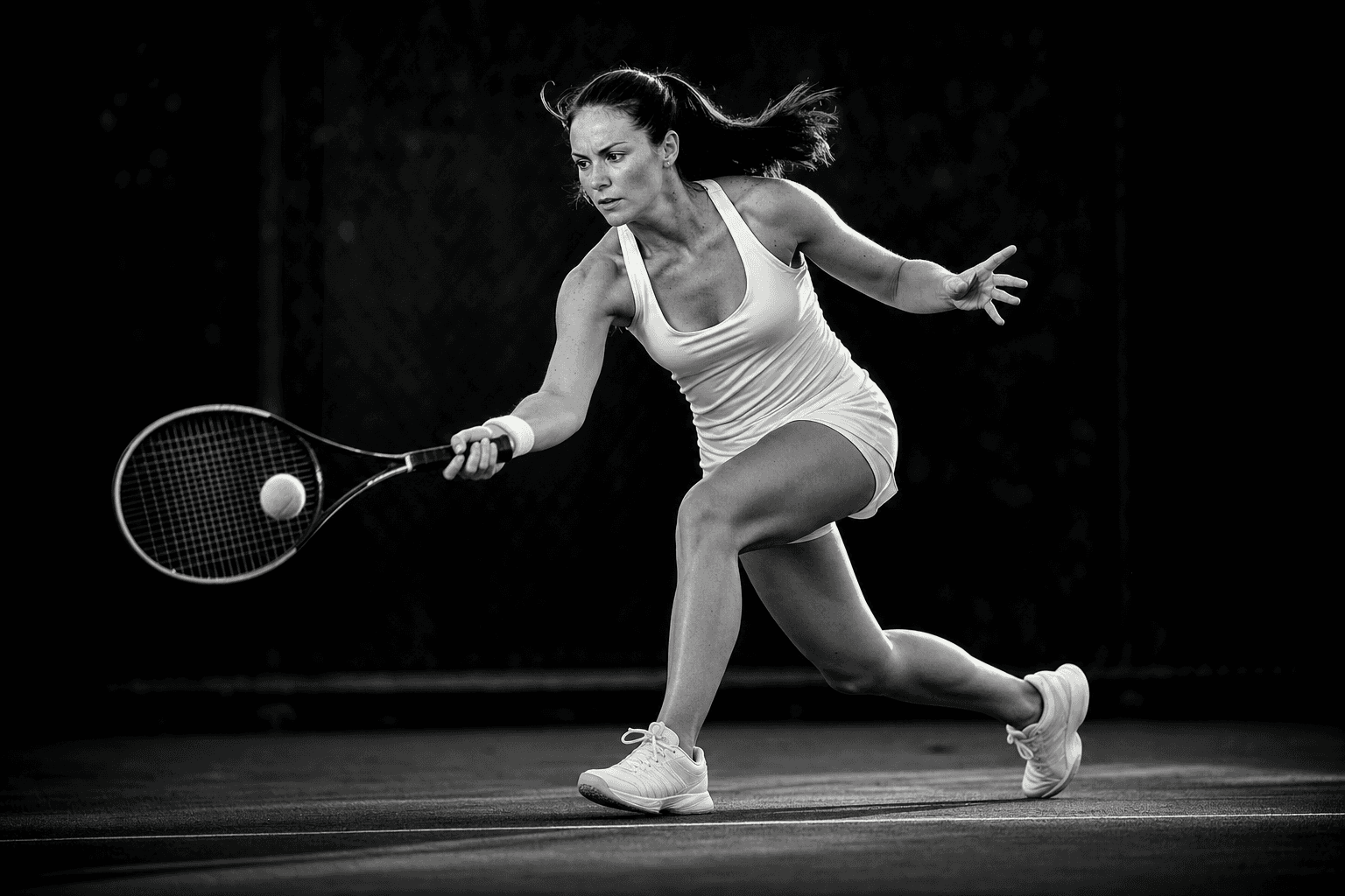 Tennis player in action